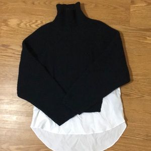 All saints navy turtleneck sweater